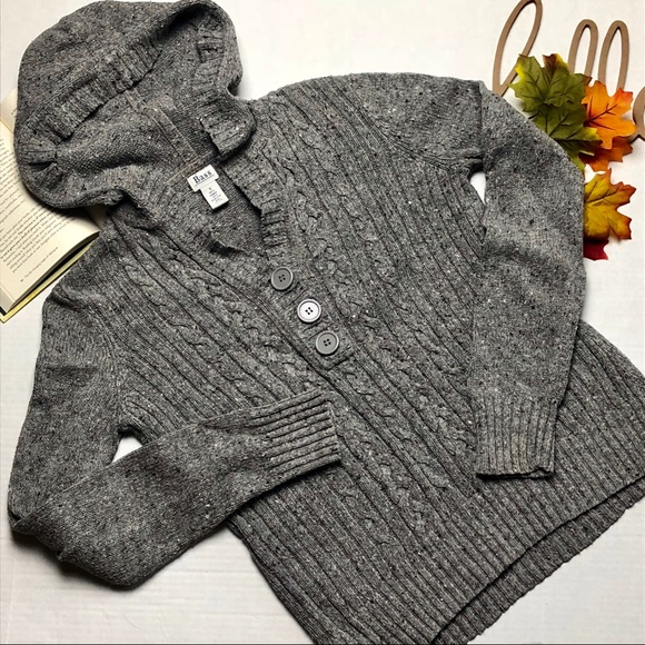 Bass Sweaters - 3/$20 Bass Comfy Gray Sm Pullover Sweater w/ hood
